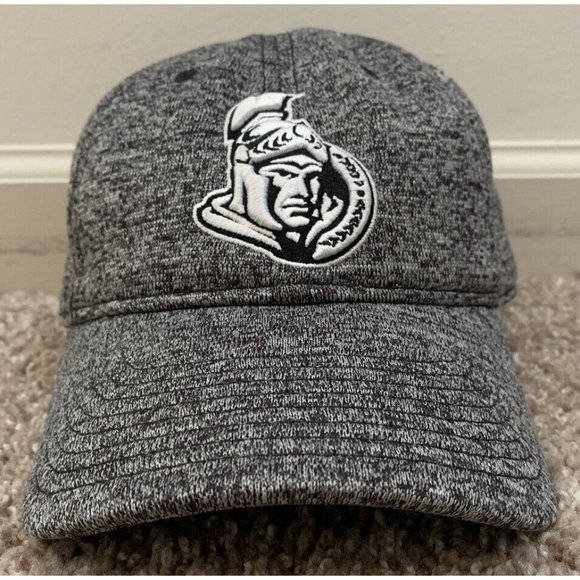 Men's  Heather Gray NHL Ottawa Senators Embroidered Logo Strapback Cap Hat EUC - Picture 1 of 12